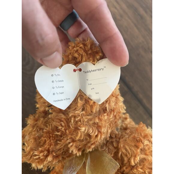 Ty Classic Teddybearsary 15” Anniversary Plush Bear 100% Ty Silk Stuffed Toy - Picture 6 of 8